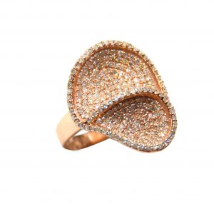 14K Rose Gold Pave Diamond Ring