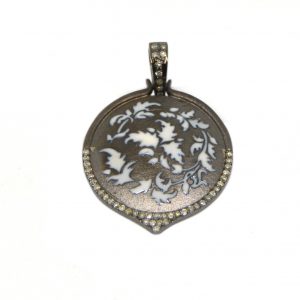 Enamel Pave Diamond Pendant