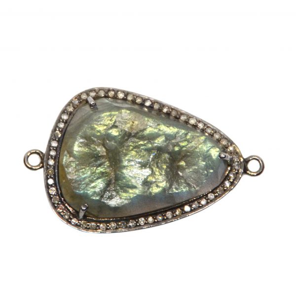 Labrodorite Pave Diamond Connector