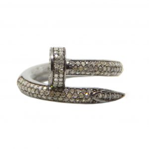 Nail Head Pave Diamond Ring