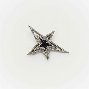 Pave-Diamond-Enamel-Star-Brooch