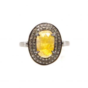Sapphire Pave Diamond Ring